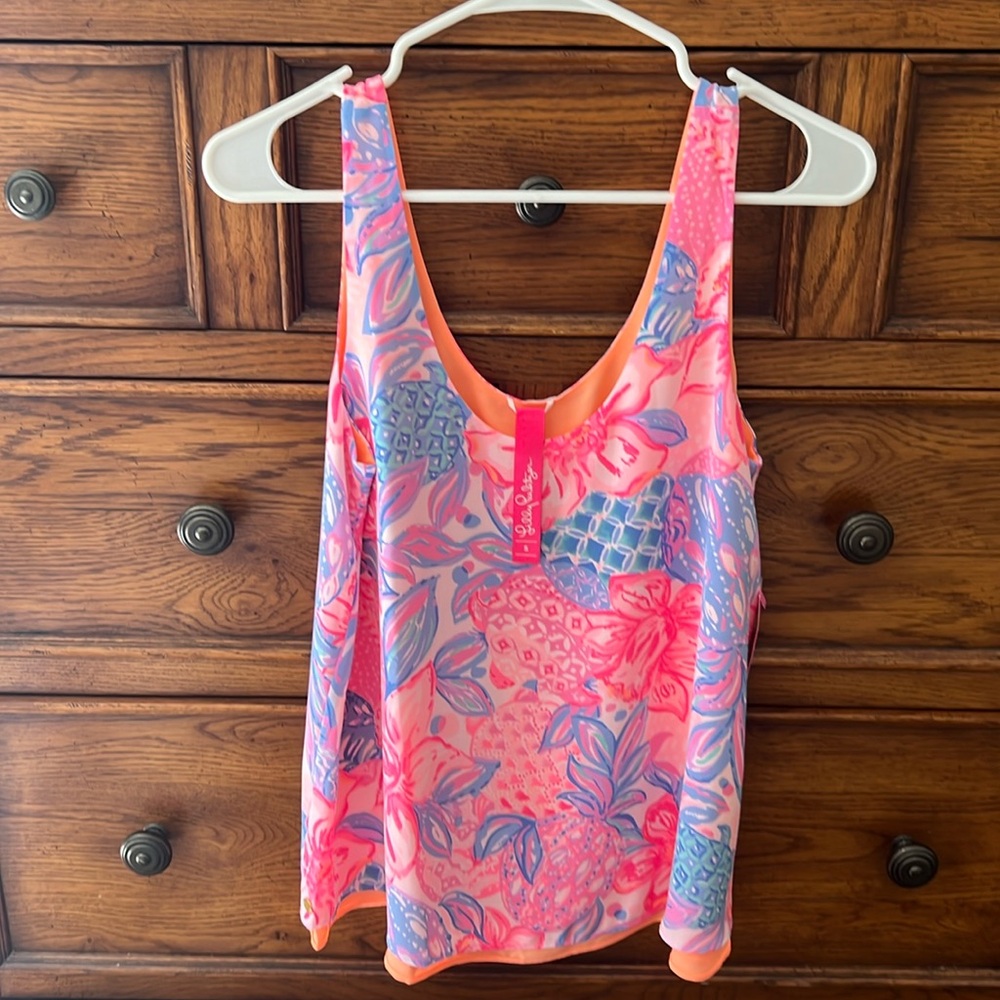 NWT Lilly Pulitzer Florin tank in Pink Isle Snappy Turtle